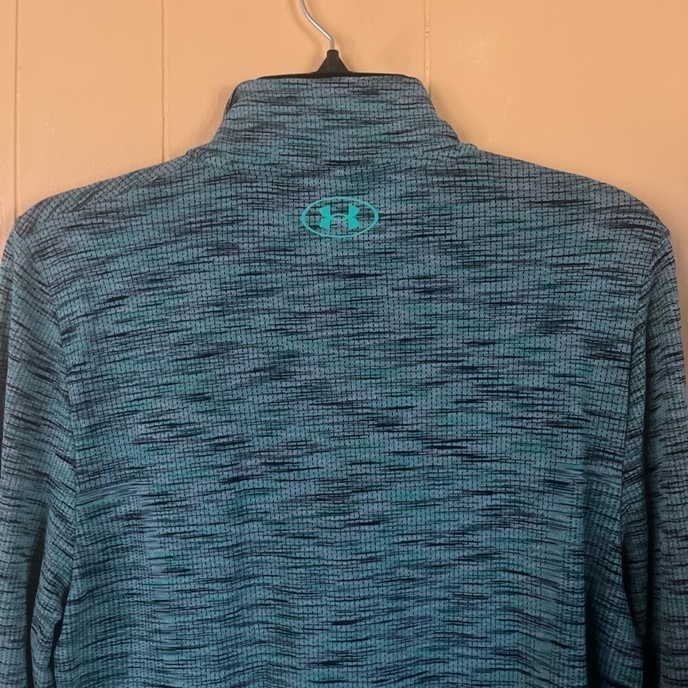 UNDER Armour Men’s Medium Heat Gear Dri Fit Green 1/4 Zip Pullover - Picture 6 of 8